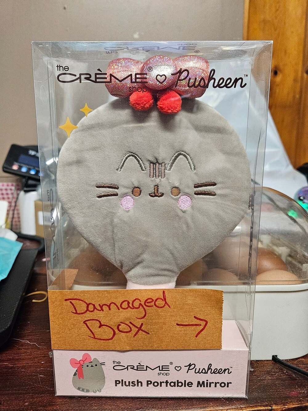The Crème Shop x Pusheen Plush Portable Mirror
